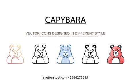 Capybara icon design with white background stock illustration