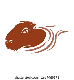 Ilustración de diseño de logotipo de icono de capibara