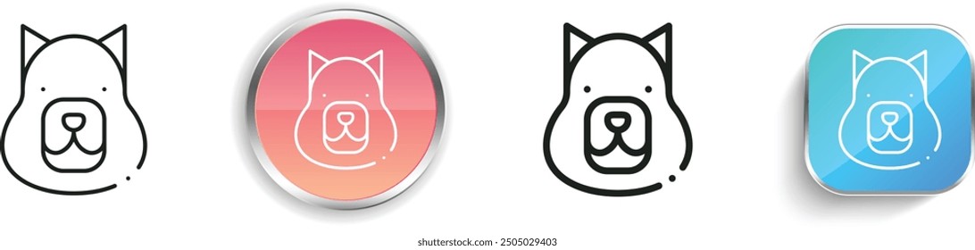 capybara icon. Thin Linear, Regular and Button Style Design Isolated On White Background