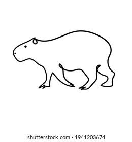 Capybara icon. Trendy modern flat linear vector Capybara icon on white background, editable outline stroke vector illustration. Logo. Print for T-Shirt