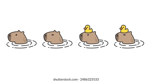 capybara icon vector shower duck rubber pet cartoon character logo symbol illustration isolated clip art design