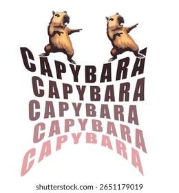 Capybara illustration. Children's clothing fashion, clothing print pattern. Fashion and more