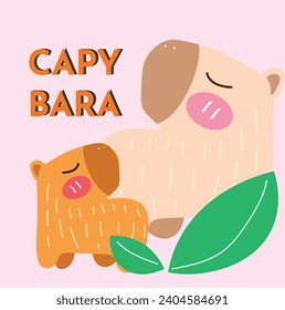 capybara illustration vector cute friendly