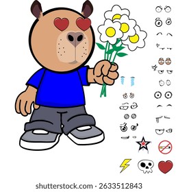 capybara kid expressions coleção de pacotes em arte vetorial