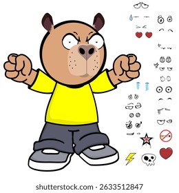 capybara kid expressions coleção de pacotes em arte vetorial