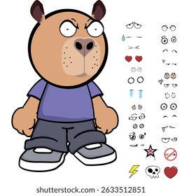 capybara kid expressions coleção de pacotes em arte vetorial
