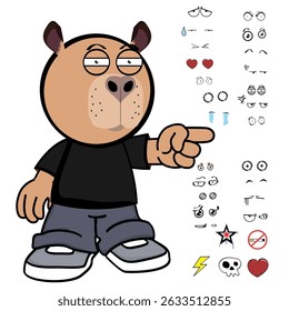 capybara kid expressions coleção de pacotes em arte vetorial
