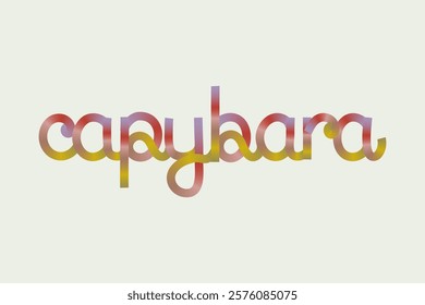 Capybara lettering. Gradient calligraphy, hand drawn vector design for prints and posters.