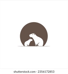 El diseño del logo de Capybara, perfecto para una compañía moderna. El capibara es un animal conocido por quedarse en el agua.