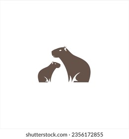 El diseño del logo de Capybara, perfecto para una compañía moderna. El capibara es un animal conocido por quedarse en el agua.