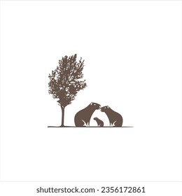 Capybara logo design, perfect for a modern company. The capybara is an animal known for staying in water .