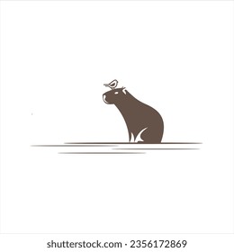 El diseño del logo de Capybara, perfecto para una compañía moderna. El capibara es un animal conocido por quedarse en el agua.