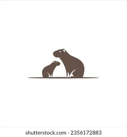 Capybara logo design, perfect for a modern company. The capybara is an animal known for staying in water .