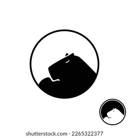 Capybara logo icon, symbol in circle shape