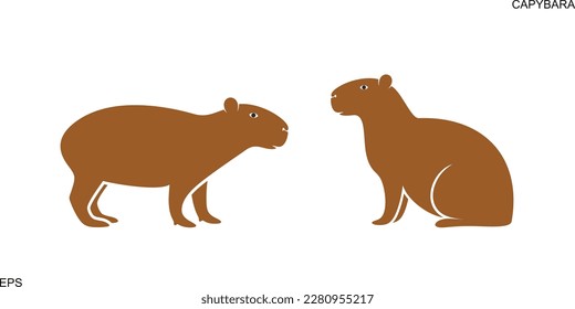Capybara logo. Isolated capybara on white background