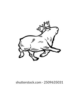 logotipo capybara e arte vintage