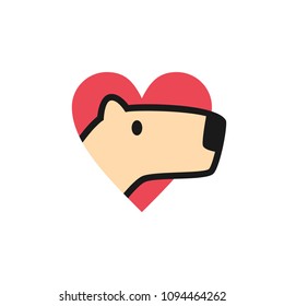 Capybara Love Logo Icon Illustration