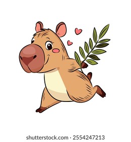 Capybara in love, Love, Valentine's Day, holiday, birthday, Design for postcard, packaging, fabric. Vector illustration