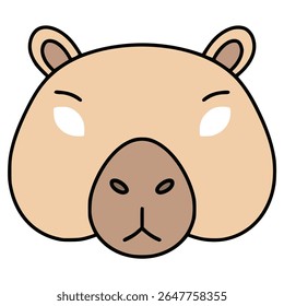 capybara máscara festa carnaval celebração aniversário plana cor vetor ilustração modelo design