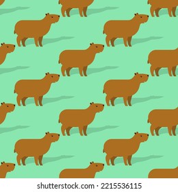 Capybara Pattern seamless. guinea pig Background. Baby fabric texture