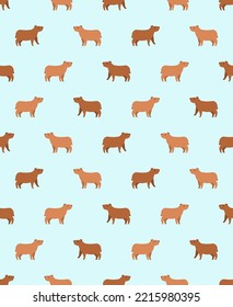Capybara Pattern seamless. guinea pig Background. Baby fabric texture