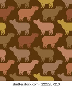 Capybara Pattern seamless. guinea pig Background. Baby fabric texture