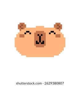 Capybara pixel art. 8 bit Capybara face