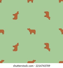 Capybara Pixel art Pattern seamless. 8 bit guinea pig Background. pixelated texture