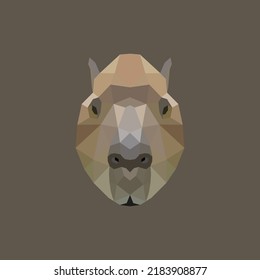 The Capybara Polygon Illustration Vector