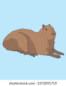 Capybara Rodent Lying Down Side View