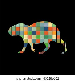 Capybara rodent mammal color silhouette animal