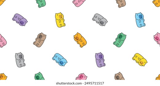 capybara seamless pattern jelly gummy vector gelatin fruity cartoon pet doodle animal gift wrapping paper tile background repeat wallpaper illustration scarf isolated design