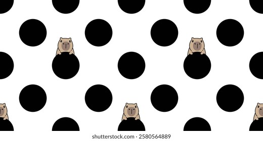 capybara seamless pattern polka dot 