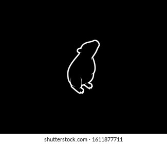 Capybara Silhouette on Black Background. Isolated Vector Animal Template for Logo Company, Icon, Symbol etc