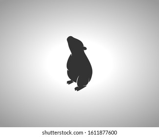 Capybara Silhouette on White Background. Isolated Vector Animal Template for Logo Company, Icon, Symbol etc