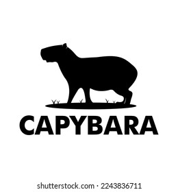 Silhouette de Capibara sobre fondo blanco