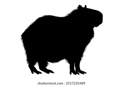 Capybara Silhouette Vector, Capybara Black Clipart isolated on a white background