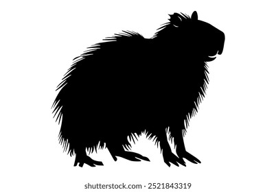 Capybara Silhouette Vector, Capybara Black Clipart isolated on a white background