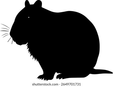 Capybara Silhouette Vector Large Rodent Clipart