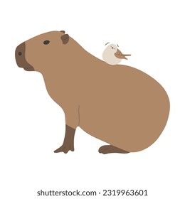 capibara single 32 lindo sobre fondo blanco, ilustración vectorial. el capibara es el roedor más grande.