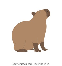 capibara single 7 lindo sobre fondo blanco, ilustración vectorial. el capibara es el roedor más grande.