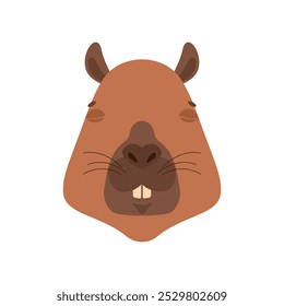 Emoji de Capybara durmiendo. Emociones de sueño de animales. Ilustración vectorial de roedores