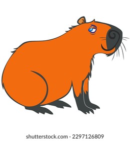 Capybara from South America drawn