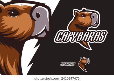 Capybara sports mascot logo design. Modern emblem for sports team or t-shirt print.