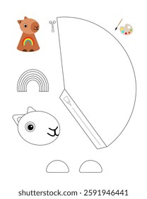 Capybara template for coloring and building for games