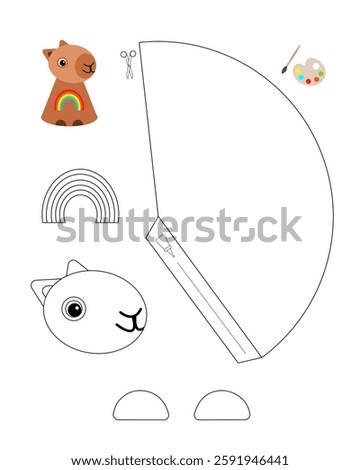 Capybara template for coloring and building for games