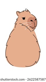 Capybara Drehen Rückseite handgezeichnet
