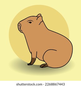 capybara vector design illustration line art