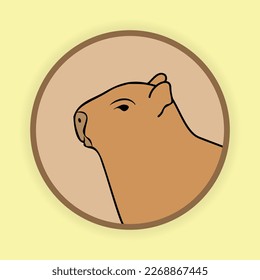 capybara vector design illustration line art