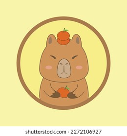 capybara vector design illustration line art